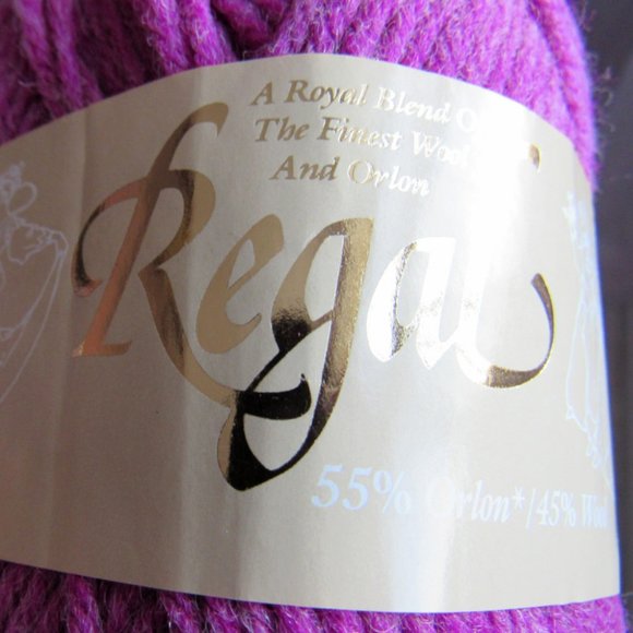 10sks Regal Orlon/Wool Yarn, color Fuschia; 50g each; - Picture 2 of 3